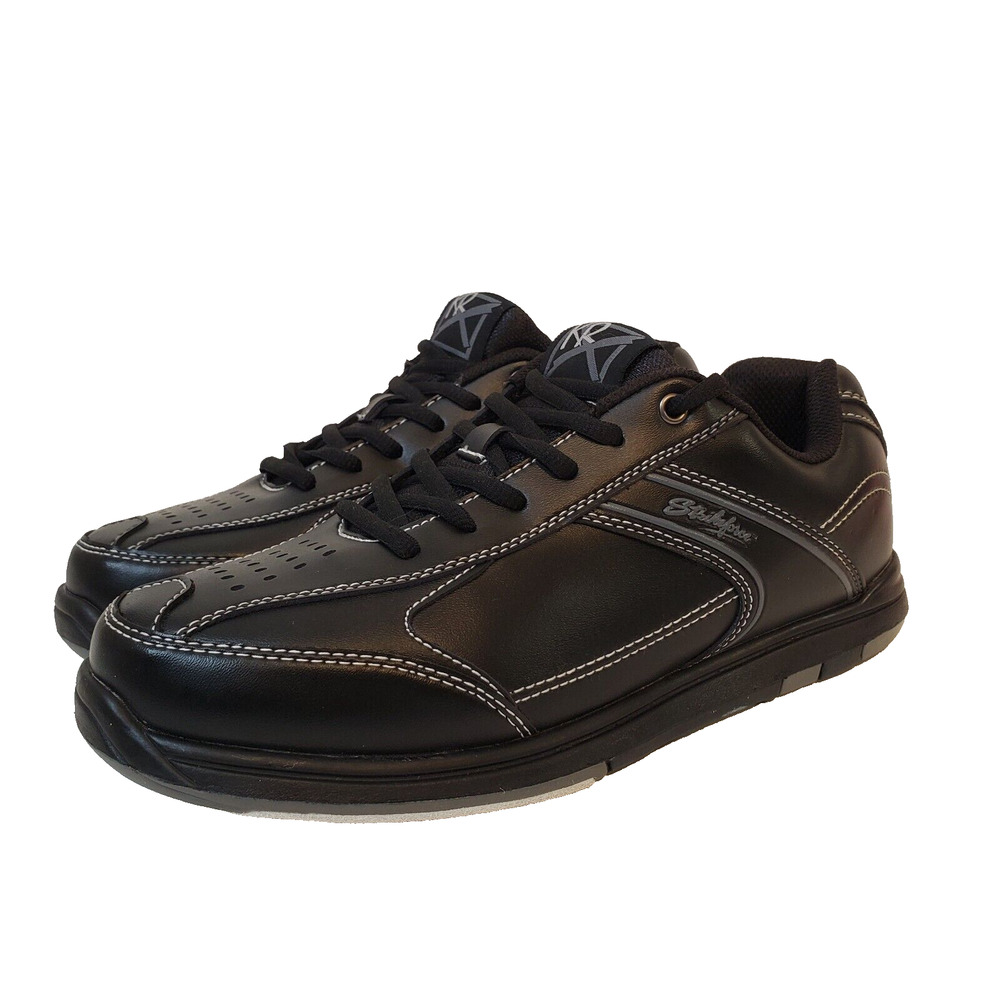 KR Strikeforce Flyer M-030 Mens Bowling Shoes Black Lace Up SZ 8 White Stitch